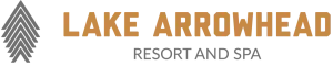 A logo for Lake Arrowhead Resort & Spa with a pine tree icon and the words &ldquo;LAKE ARROWHEAD RESORT AND SPA.&rdquo;